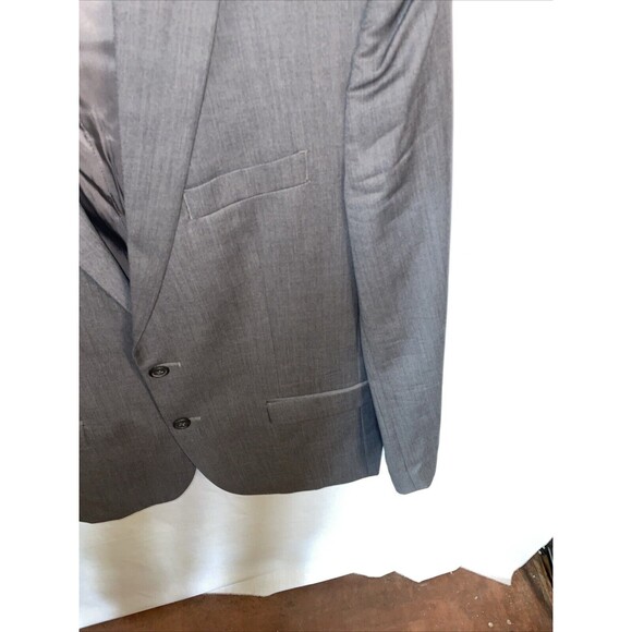 Egara Men’s Dress Blazer Size 44R Gray Wool Slim Fit Business Formal Party - Picture 7 of 13